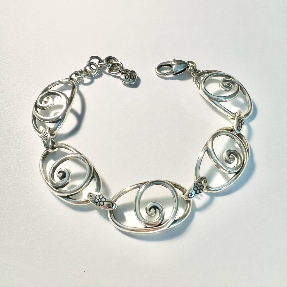 Brighton Silver Plated “Rock and Scroll” Link Bracelet